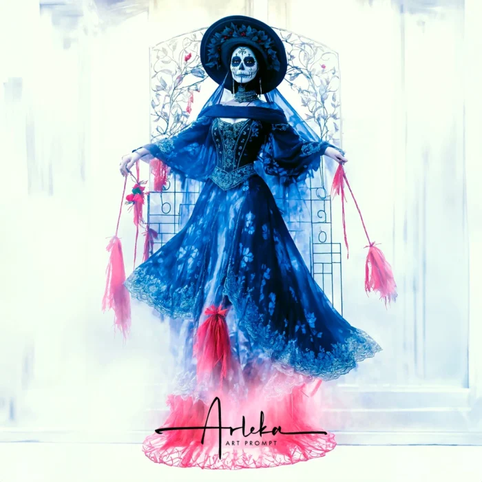catrina mexicana arte digital con inteligencia artificial