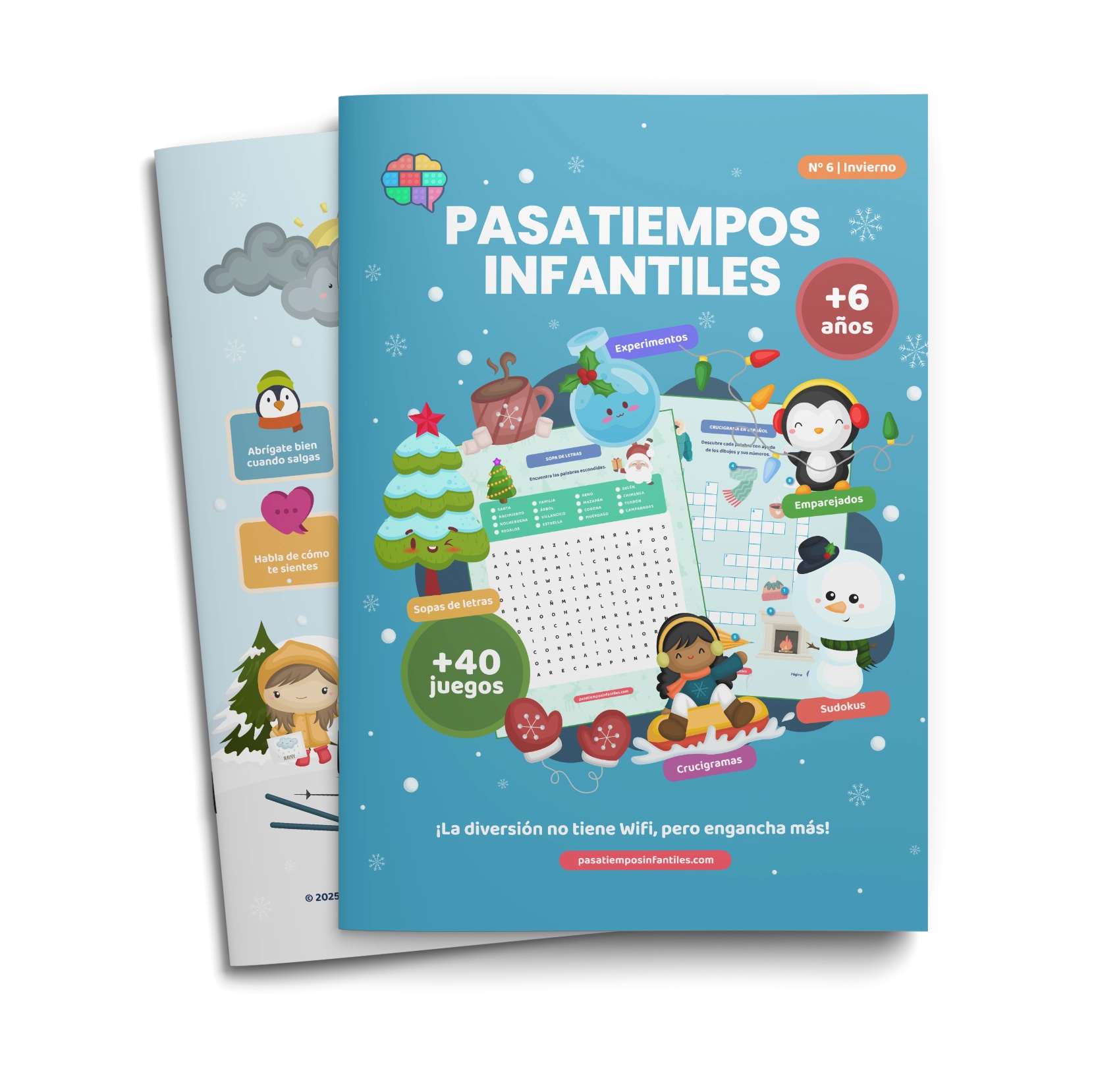 Diseño de libros de pasatiempos infantiles de invierno
